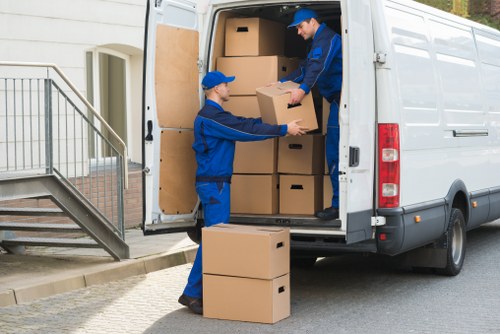 Crystal Palace man and van handling boxes and appliances